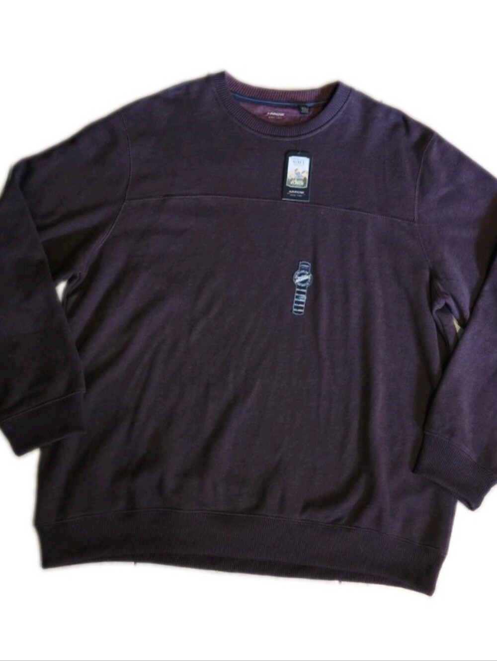 Arrow Men's Big and Tall Long Sleeve Sueded Fleece Crew, Burgundy, 2X-Large